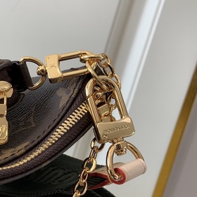 LV Модель M44813 Зеленая сумка с цепочкой через плечо Кожа являет