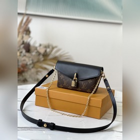 LV Модель M80559 Черная сумка Padlock on Strap Классическая сумка