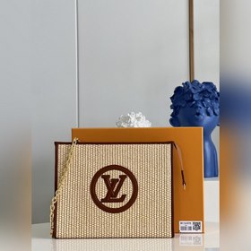 LV Сумка с плетеным цепочкой из рафиа Модель M81366 коричневая С