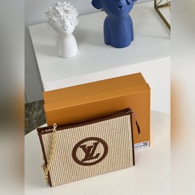 LV Сумка с плетеным цепочкой из рафиа Модель M81366 коричневая С