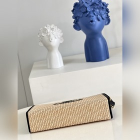 LV Сумка с плетеным цепочкой из рафиа, модель M81366, черная Сум