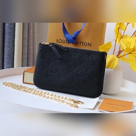 LV Модель M69203 Тиснение Сумка DOUBLE ZIP POCHETTE Сумка Doubl