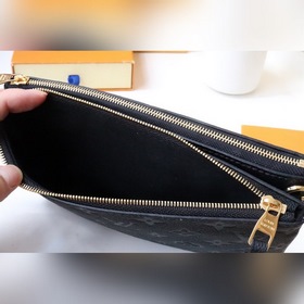 LV Модель M69203 Тиснение Сумка DOUBLE ZIP POCHETTE Сумка Doubl