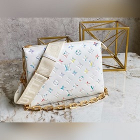 LV Модель M21209 Бежевая кожаная сумка с цепочкой Серия COUSSIN 