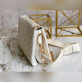 LV Модель M21209 Бежевая кожаная сумка с цепочкой Серия COUSSIN 
