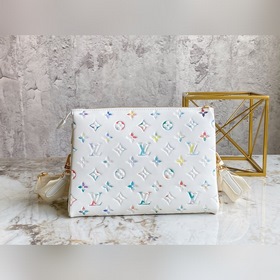 LV Модель M21209 Бежевая кожаная сумка с цепочкой Серия COUSSIN 