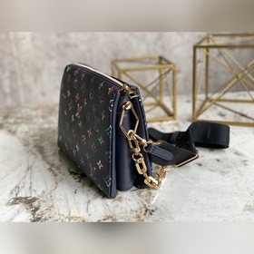 LV Модель M21353 Темно-синяя кожаная сумка с цепочкой COUSSIN Ма