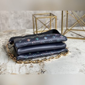 LV Модель M21353 Темно-синяя кожаная сумка с цепочкой COUSSIN Ма