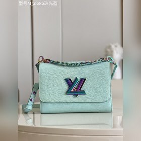 Средняя сумка LV Twist, модель M50282, перламутрово-синяя, полнос