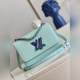 Средняя сумка LV Twist, модель M50282, перламутрово-синяя, полнос