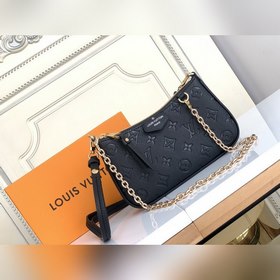Сумка LV Easy Pouch On Strap, модель M80349, черная с тиснением
