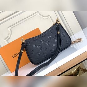 Сумка LV Easy Pouch On Strap, модель M80349, черная с тиснением 