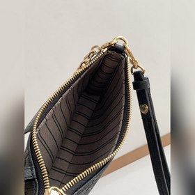 Сумка LV Easy Pouch On Strap, модель M80349, черная с тиснением 