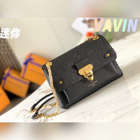LV Vavin маленькая сумка, модель M44550, черная с тиснением Гладк