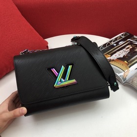 Средняя сумка LV Twist Denim Компактный внешний вид, изящная изог
