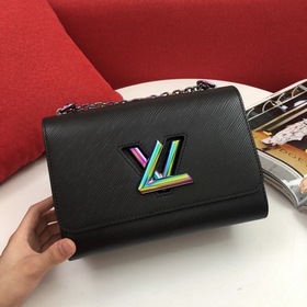 Средняя сумка LV Twist Denim Компактный внешний вид, изящная изог