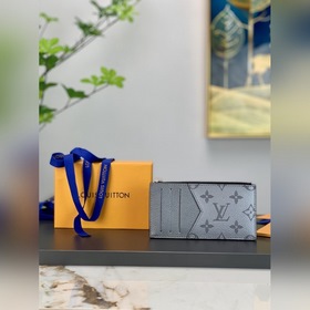 LV Модель M30839 Серый кожаный держатель для карт Изготовлен из
