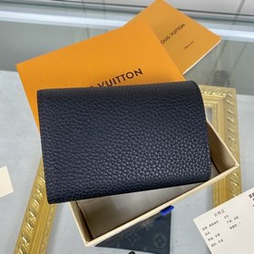 LV Модель M62157 Черный Кожаный кошелек с тремя складками Эта эле