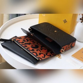 LV Модель M80697 Сумка Pochette Félicie с леопардовым принтом и ц