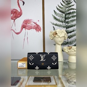 Кошелек LV с застежкой-молнией, модель M81049, черный, полностью