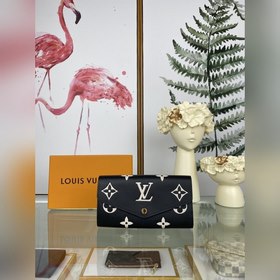 Кошелек LV с застежкой-молнией, модель M81049, черный, полностью