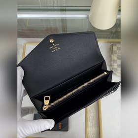 Кошелек LV с застежкой-молнией, модель M81049, черный, полностью 