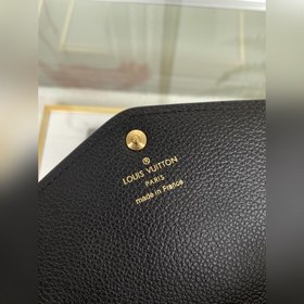 Кошелек LV с застежкой-молнией, модель M81049, черный, полностью 