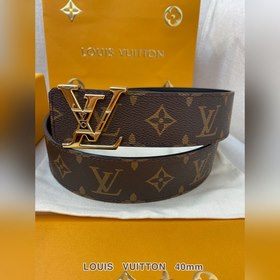 LV Кожаный ремень из цельного литого металла, кожа оригинального 