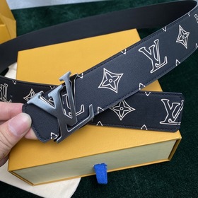 LV мужской двусторонний ремень С вышитым шелковым принтом Monogra
