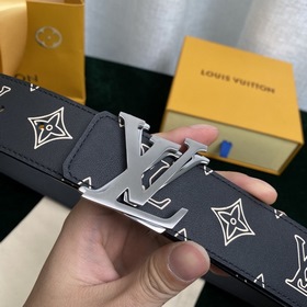 LV мужской двусторонний ремень С вышитым шелковым принтом Monogra
