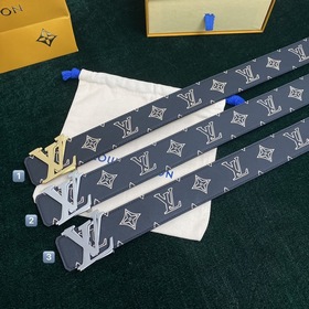 LV мужской двусторонний ремень С вышитым шелковым принтом Monogra