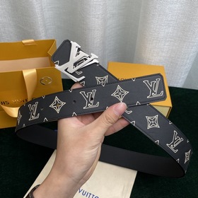 LV мужской двусторонний ремень С вышитым шелковым принтом Monogra