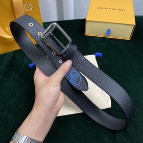 LOUIS VUITTON Ремень с застежкой-булавкой, код M0044, черный Имп