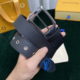 LOUIS VUITTON Ремень с застежкой-булавкой, код M0044, черный Имп