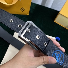 LOUIS VUITTON Ремень с застежкой-булавкой, код M0044, черный Имп
