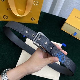 LOUIS VUITTON Ремень с застежкой-булавкой, код M0044, черный Имп