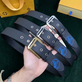 LOUIS VUITTON Ремень с застежкой-булавкой, код M0044, черный Имп