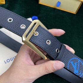 LOUIS VUITTON Ремень с застежкой-булавкой, код M0044, черный Имп