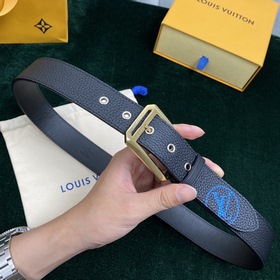 LOUIS VUITTON Ремень с застежкой-булавкой, код M0044, черный Имп