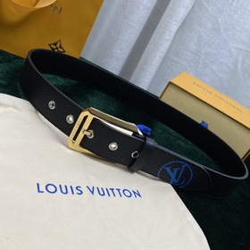 LOUIS VUITTON Ремень с застежкой-булавкой, код M0044, черный Имп