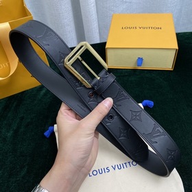 LOUIS VUITTON Ремень с застежкой-булавкой, код M0044, черный Имп