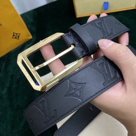 LOUIS VUITTON Ремень с застежкой-булавкой, код M0044, черный Имп