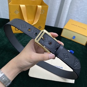 LOUIS VUITTON Ремень с застежкой-булавкой, код M0044, черный Имп