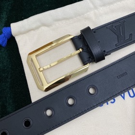 LOUIS VUITTON Ремень с застежкой-булавкой, код M0044, черный Имп