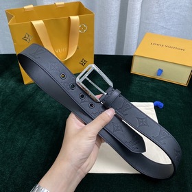 LOUIS VUITTON Ремень с застежкой-булавкой, код M0044, черный Имп