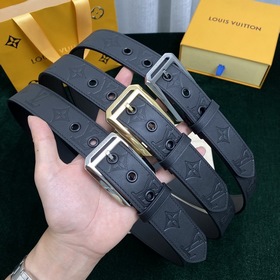 LOUIS VUITTON Ремень с застежкой-булавкой, код M0044, черный Имп
