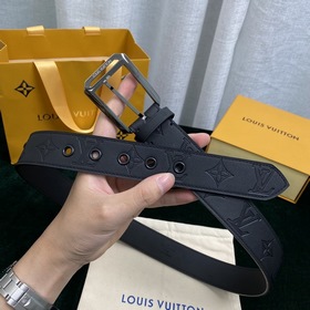 LOUIS VUITTON Ремень с застежкой-булавкой, код M0044, черный Имп