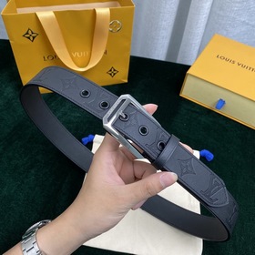 LOUIS VUITTON Ремень с застежкой-булавкой, код M0044, черный Имп