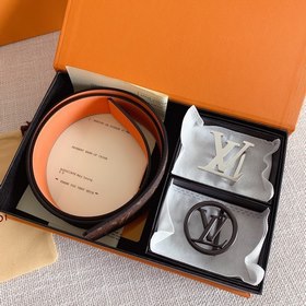 LV Louis Vuitton Кожаный ремень Металлическая пряжка высокого кач