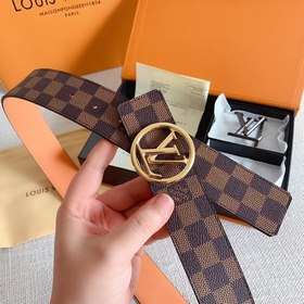 LV Louis Vuitton Кожаный ремень Металлическая пряжка высокого кач